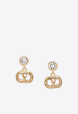 Valentino Ovalette Metal and Swarovski® Crystal Earrings Gold 7W2J0AI4YCW/R_VALE-9MN