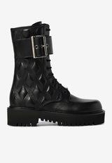 Valentino Quilted 67 Lace-Up Combat Boots Black 7W2S0MQ0FGZ/R_VALE-0NO