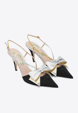 Valentino Bowow 85 Slingback Pumps Black 7W2S0MX4QLJ/R_VALE-R1V