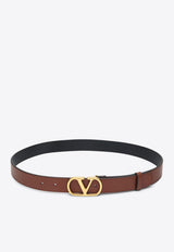 Valentino VLogo Signature Leather Belt Brown 7W2T0SM3IYR_VALE-WU2