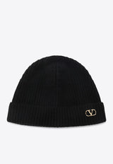 Valentino VLogo Signature Cashmere Beanie Black 7Y2HB02GATZ/R_VALE-0NO