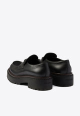 Prada Triangle Logo Leather Loafers Black 2DE148FG001070_F0002