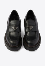 Prada Triangle Logo Leather Loafers Black 2DE148FG001070_F0002