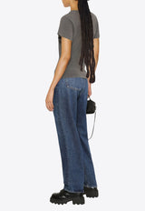 Golden Goose DB Distressed Logo Slim T-shirt Gray GWP01221P000671_60318