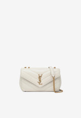 Saint Laurent Small Loulou Quilted Leather Crossbody Bag White 801437AAEAX/R_YSL-9207