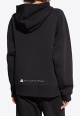 Adidas By Stella McCartney Logo Print Zip-Up Hooded Jacket Black JF6337_BLACK