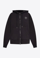 Adidas By Stella McCartney Logo Print Zip-Up Hooded Jacket Black JF6337_BLACK