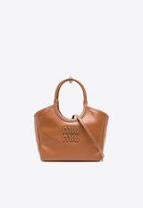 Miu Miu Ivy Calf Leather Top Handle Bag Cognac 5BA284VOON2CRW_F0046