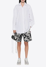 Palm Angels Monogram Embroidered Loose Shirt White PWGE004F24FAB001_0103