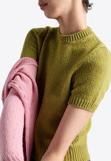 Prada Knitted Cashmere Knit Top Green P24I2RSOOO15O5_F0362