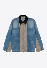 Stella McCartney Tweed Paneled Denim Jacket Blue 6D03193SPH98_4233