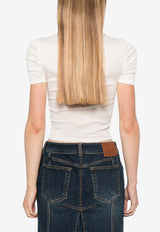 PINKO Martello Semi-Sheer Ruched Top White 104155A24U_Z12