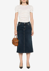 PINKO Martello Semi-Sheer Ruched Top White 104155A24U_Z12