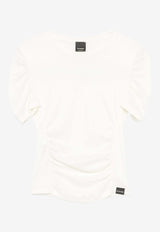 PINKO Martello Semi-Sheer Ruched Top White 104155A24U_Z12