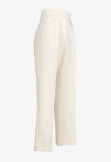 Max Mara Verbano Slim-Fit Tailored Pants White 2421136062600VERBANO_001