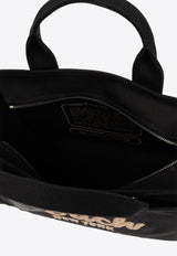 Coach Embroidered-Logo Canvas Tote Bag Black CP158 0-LHBLK