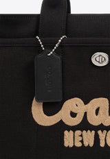 Coach Embroidered-Logo Canvas Tote Bag Black CP158 0-LHBLK