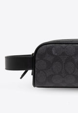 Coach Signature Jacquard Pouch Bag Black CQ183 0-CHR