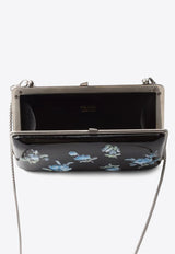 Prada Floral Print Patent Leather Clutch Black 1BK025VCO12C4P_F0002