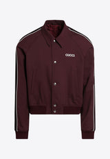 Gucci Wool-Blend Bomber Jacket Burgundy 804955ZARXT/Q_GUC-6293