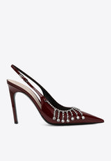 Gucci 105 Crystal Embellished Slingback Pumps in Patent Leather Bordeaux 805306BNC00/P_GUC-6207