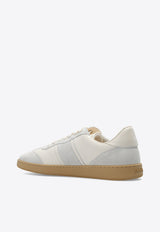 Ferragamo Achille Low-Top Suede Sneakers Cream 021572 ACHILLE 1 762260-MASCARPONE