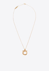 Salvatore Ferragamo Gancini Pendant Brass Necklace Gold 760551 NKL EVOX 751631-ORO GIOVE