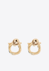 Salvatore Ferragamo Twisted Gancini Stud Earrings Gold 760671 EAR EVOXMINI 765593-ORO CHIARO