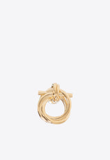 Salvatore Ferragamo Twisted Gancini Stud Earrings Gold 760671 EAR EVOXMINI 765593-ORO CHIARO