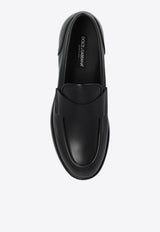 Dolce & Gabbana Classic Polished Leather Loafers Black A30264 AB640-80999
