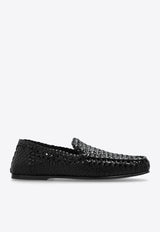 Dolce & Gabbana Hand-Woven Calf Leather Loafers Black A50634 AZ870-80999
