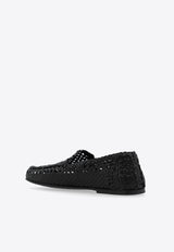 Dolce & Gabbana Hand-Woven Calf Leather Loafers Black A50634 AZ870-80999
