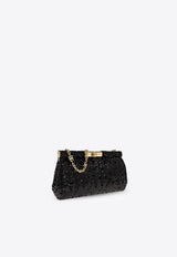 Dolce & Gabbana Medium Marlene Sequined Shoulder Bag Black BB7620 AR440-80999