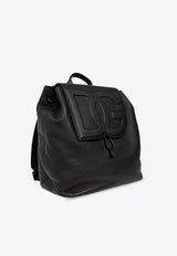 حقيبة ظهر من الجلد بشعار الماركة