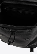 حقيبة ظهر من الجلد بشعار الماركة