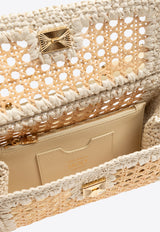 حقيبة يد سيسيلي مُطولة من الرافيا المنسوجة