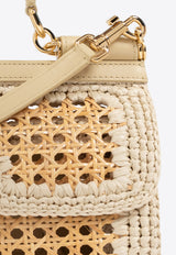 حقيبة يد سيسيلي مُطولة من الرافيا المنسوجة