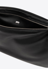 Logo Embossed Leather Clutch Bag