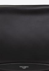 Logo Embossed Leather Clutch Bag