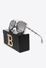 Balmain Officier Aviator Sunglasses Gray BPS-108B-58 0-0