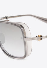 Balmain Officier Aviator Sunglasses Gray BPS-108B-58 0-0