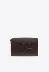 Medium DG Logo Leather Pouch Bag