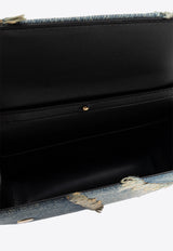 حقيبة كتف 3.5 من الدنيم برقع متباينة