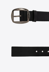 Dolce & Gabbana Logo Engraved Buckle Leather Belt Black BC4784 A5205-80999