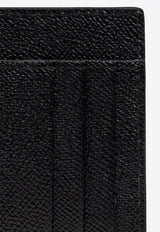 محفظة بطاقات من جلد دوفين بشعار معدني