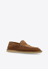 Dolce & Gabbana DG Logo Suede and Shearling Loafers Beige CP0183 A3G52-80024
