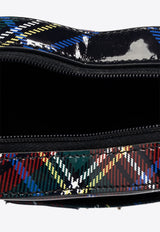 حقيبة كروس بشكل قلب مع نقشة مربعات للبنات