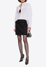 قميص طويل الأكمام بياقة مطرزة