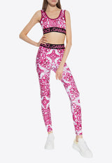 Majolica Print Cropped Top