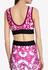 Majolica Print Cropped Top